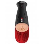 Телесный мастурбатор-вагина в черной колбе с вибрацией Fuck-O-Matic Pro XL - Pipedream - в Иваново купить с доставкой