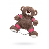 Бондажный набор: бурый мишка с розовыми оковами и наручниками - Pecado - купить с доставкой в Иваново