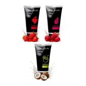 Набор из 3 съедобных лубрикантов JUJU (клубника, малина, кокос) - JuJu - купить с доставкой в Иваново