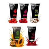 Набор из 5 съедобных лубрикантов JUJU (клубника, малина, тропические фрукты, вишня, кокос) - JuJu - купить с доставкой в Иваново