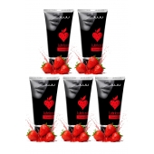 Набор из 5 съедобных лубрикантов JUJU со вкусом клубники - JuJu - купить с доставкой в Иваново