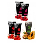 Набор из 5 съедобных лубрикантов JUJU (клубника х 2, малина х 2, тропические фрукты) - JuJu - купить с доставкой в Иваново