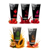Набор из 5 съедобных лубрикантов JUJU (клубника, малина, тропические фрукты, вишня, грейпфрут) - JuJu - купить с доставкой в Иваново