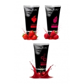 Набор из 3 съедобных лубрикантов JUJU (клубника, малина, вишня) - JuJu - купить с доставкой в Иваново