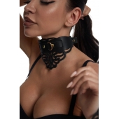 Фигурный чокер с узорами и золотистой фурнитурой - Crazy Handmade - купить с доставкой в Иваново Фигурный чокер с узорами и золотистой фурнитурой - Crazy Handmade - купить с доставкой в Иваново