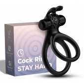 Черное эрекционное виброкольцо с подхватом мошонки Stay Hard - Boys of Toys - в Иваново купить с доставкой