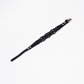 Черный ажурный чокер с золотистой фурнитурой - Crazy Handmade - купить с доставкой в Иваново