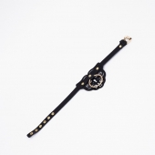 Черный чокер с клепками и золотистой фурнитурой - Crazy Handmade - купить с доставкой в Иваново Черный чокер с клепками и золотистой фурнитурой - Crazy Handmade - купить с доставкой в Иваново