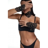 Фигурный набор для БДСМ-игр с узорами и золотистой фурнитурой - Crazy Handmade - купить с доставкой в Иваново