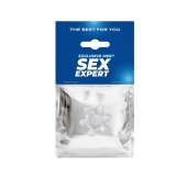 Прозрачное эластичное эрекционное кольцо с 6 шариками - Sex Expert - в Иваново купить с доставкой