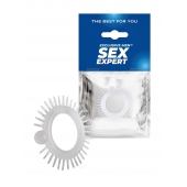Эластичное эрекционное кольцо с шипиками и шариком - Sex Expert - в Иваново купить с доставкой