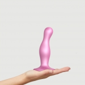 Розовая насадка Strap-On-Me Dildo Plug Curvy size M - Strap-on-me - купить с доставкой в Иваново