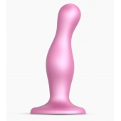 Розовая насадка Strap-On-Me Dildo Plug Curvy size M - Strap-on-me - купить с доставкой в Иваново
