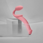 Розовый безремневой страпон Strap-on-me Semi-Realistic Bendable Strap-On size L - Strap-on-me - купить с доставкой в Иваново