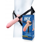 Мужской полый страпон на регулируемых ремешках - 22 см. - Sex Expert - купить с доставкой в Иваново