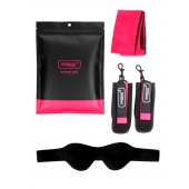 Черно-розовый эротический набор: маска, наручники и повязка - Erokay - купить с доставкой в Иваново