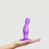 Фиолетовая насадка Strap-On-Me Dildo Plug Curvy size S - Strap-on-me - купить с доставкой в Иваново