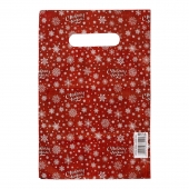 Красный подарочный новогодний пакет с вырубной ручкой (20х30 см) - Сима-Ленд - купить с доставкой в Иваново