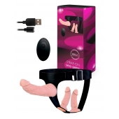 Женский страпон с 3 насадками и вибрацией - Erowoman-Eroman - купить с доставкой в Иваново