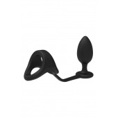 Черное эрекционное кольцо с анальной пробкой Cockstrap With Anal Plug - Dream Toys - в Иваново купить с доставкой