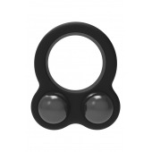 Черное эрекционное кольцо с утяжелителями Cockring Dual Weight - Dream Toys - в Иваново купить с доставкой