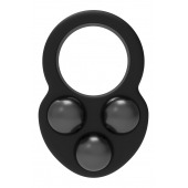 Черное эрекционное кольцо с утяжелителями - Dream Toys - в Иваново купить с доставкой