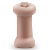 Телесный люминесцентный двусторонний мастурбатор Tasha - Blush Novelties - в Иваново купить с доставкой