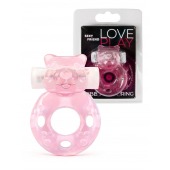 Розовое эрекционное виброкольцо в форме мишки - 1137 - в Иваново купить с доставкой