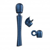 Синий вибромассажёр с насадками Man.wand Edgy - Manwan - в Иваново купить с доставкой