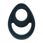 Черное эрекционное кольцо Double Ergo Silicone Cockring - Shots Media BV - в Иваново купить с доставкой