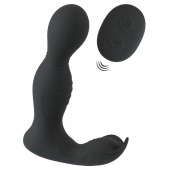Черная анальная пробка с вибрацией, вращением и пультом ДУ RC Butt Plug with 2 Functions - Orion - в Иваново купить с доставкой