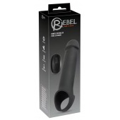 Черная вибронасадка для пениса с хомутом для мошонки и пультом ДУ Remote Controlled Penis Extension - Orion - в Иваново купить с доставкой