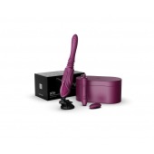 Фиолетовая секс-машина с функцией нагрева, насадками и присоской Sesh - Zalo - купить с доставкой в Иваново