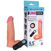 Фаллическая насадка Харнесс UNICOCK 5,5  с вибрацией - 17 см. - LOVETOY (А-Полимер) - купить с доставкой в Иваново