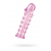 Гелевая розовая насадка на фаллос с шипами - 12 см. - Toyfa Basic - в Иваново купить с доставкой
