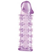 Гелевая фиолетовая насадка на фаллос с шипами - 12 см. - Toyfa Basic - в Иваново купить с доставкой