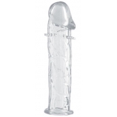 Гладкая прозрачная насадка с усиками под головкой - 12,5 см. - Toyfa Basic - в Иваново купить с доставкой