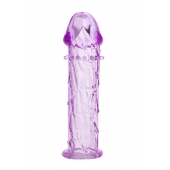 Гладкая фиолетовая насадка с усиками под головкой - 12,5 см. - Toyfa Basic - в Иваново купить с доставкой