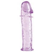 Гладкая фиолетовая насадка с усиками под головкой - 12,5 см. - Toyfa Basic - в Иваново купить с доставкой