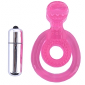 Розовая вибронасадка со стимулятор клитора   Язычок - Toyfa Basic - в Иваново купить с доставкой