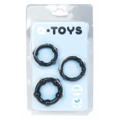 Набор из 3 чёрных эрекционных колец A-toys - A-toys - в Иваново купить с доставкой
