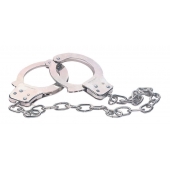 Наручники из металла с длинной цепочкой CHROME HANDCUFFS METAL HANDCUFFS W. KEY - NMC - купить с доставкой в Иваново