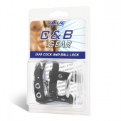 Утяжка на пенис на замочке Duo Cock And Ball Lock - BlueLine - купить с доставкой в Иваново