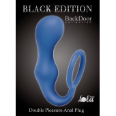 Синее эрекционное кольцо с анальной пробкой Double Pleasure Anal Plug - Lola Games - в Иваново купить с доставкой