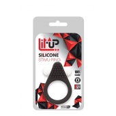 Чёрное эрекционное кольцо LIT-UP SILICONE STIMU RING 1 BLACK - Dream Toys - в Иваново купить с доставкой