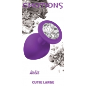 Большая фиолетовая анальная пробка Emotions Cutie Large с прозрачным кристаллом - 10 см. - Lola Games - купить с доставкой в Иваново