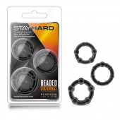 Набор из 3 чёрных эрекционных колец Stay Hard Beaded Cockrings - Blush Novelties - в Иваново купить с доставкой