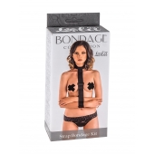 Ошейник с длинной лентой и наручниками Strap Bondage Kit Plus Size - Lola Games - купить с доставкой в Иваново