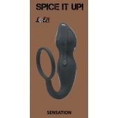 Серое эрекционное кольцо Sensation с анальным стимулятором - Lola Games - в Иваново купить с доставкой
