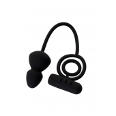 Чёрное эрекционное кольцо с вибростимулятором и анальным хвостом - Erotist Adult Toys - в Иваново купить с доставкой